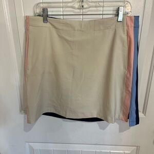 Lady Hagen Beige Mini Skirt with Pink and Blue Side Panels